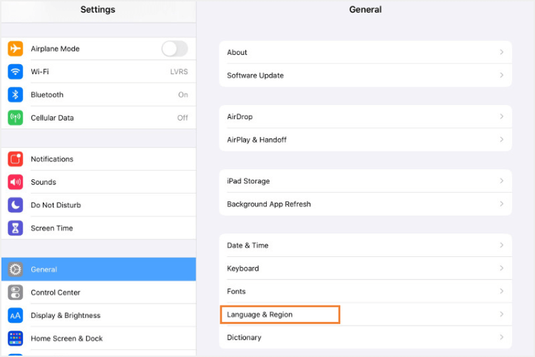 iOS devices Settings