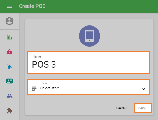 ‘Create POS’ form