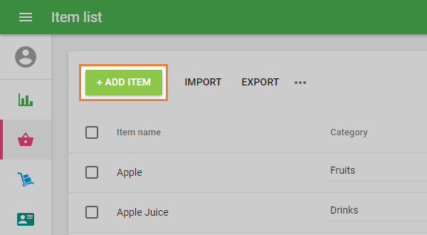 ‘Add Item’ button