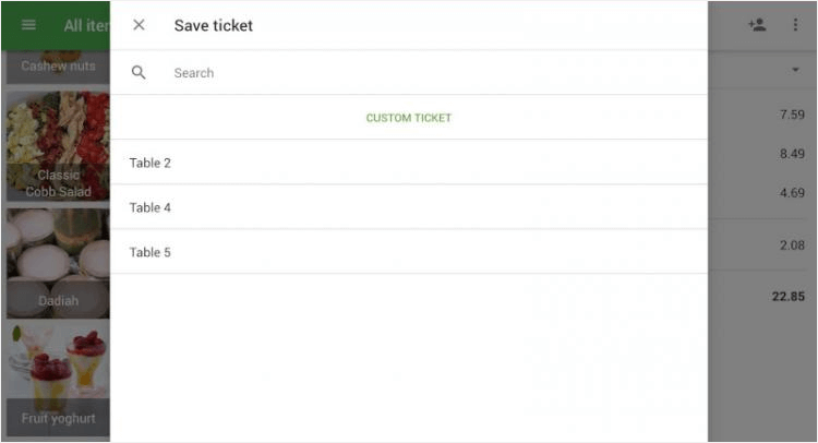 predefined ticket list