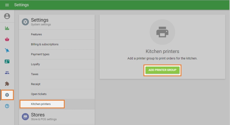 'Add printer group' button