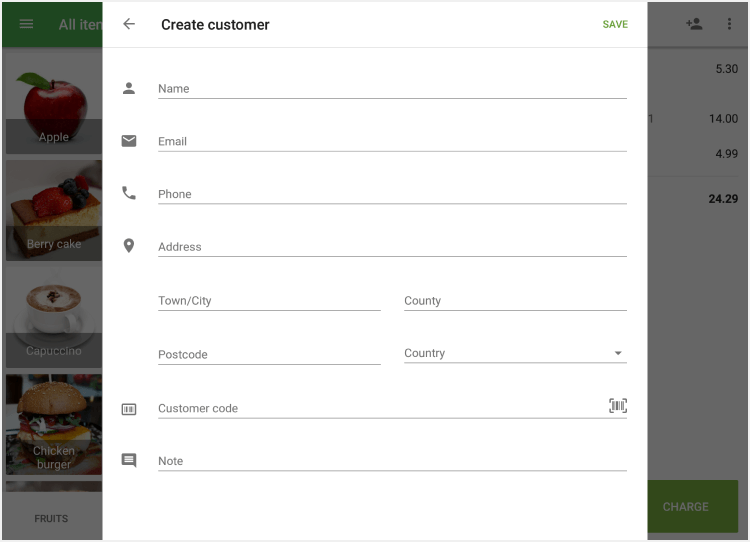 ‘Create customer’ form