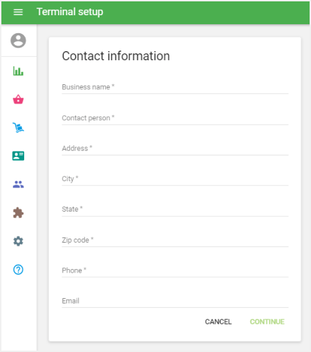 ‘Contact information’ form