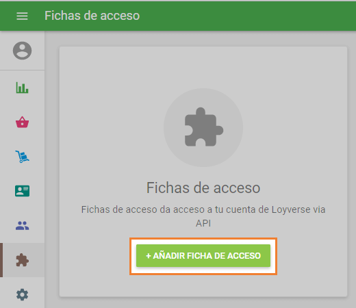 botón '+ Añadir ficha de acceso'