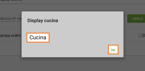 Seleziona il display cucina