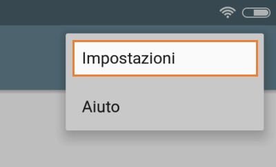 tre punti e seleziona Impostazioni