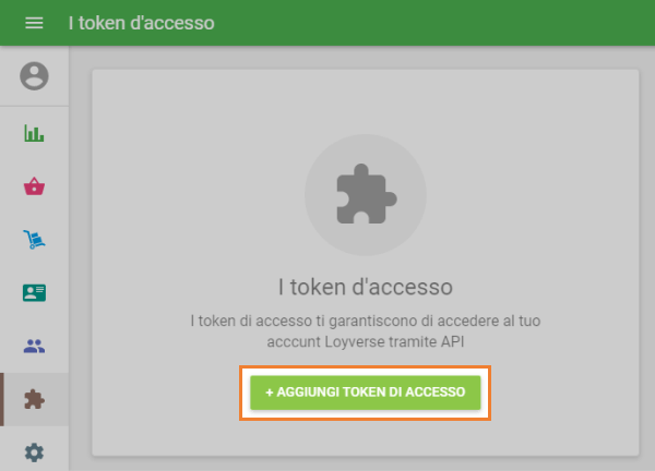 pulsante '+ Aggiungi token di accesso'