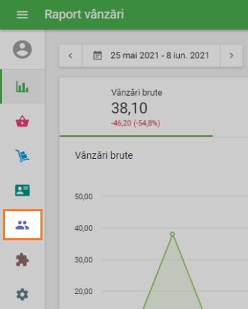 meniul „Clienți”
