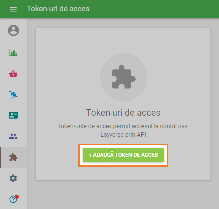 clic pe butonul '+ Adaugă token de acces'
