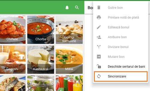Butonul de sincronizare