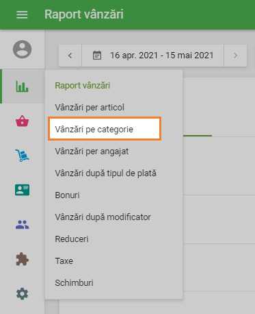 Vânzări pe categorie