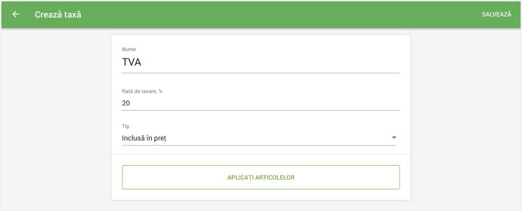 atingeți „Aplicați articolelor”