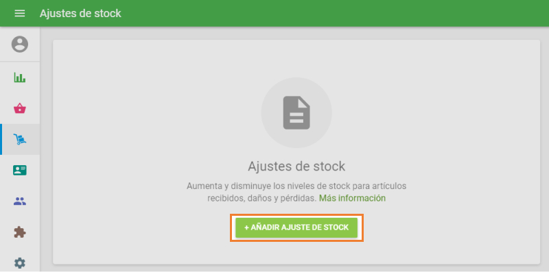 ‘+ Add stock adjustment’ button